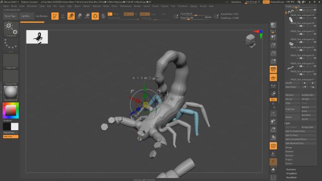 30. Separando Subtools.