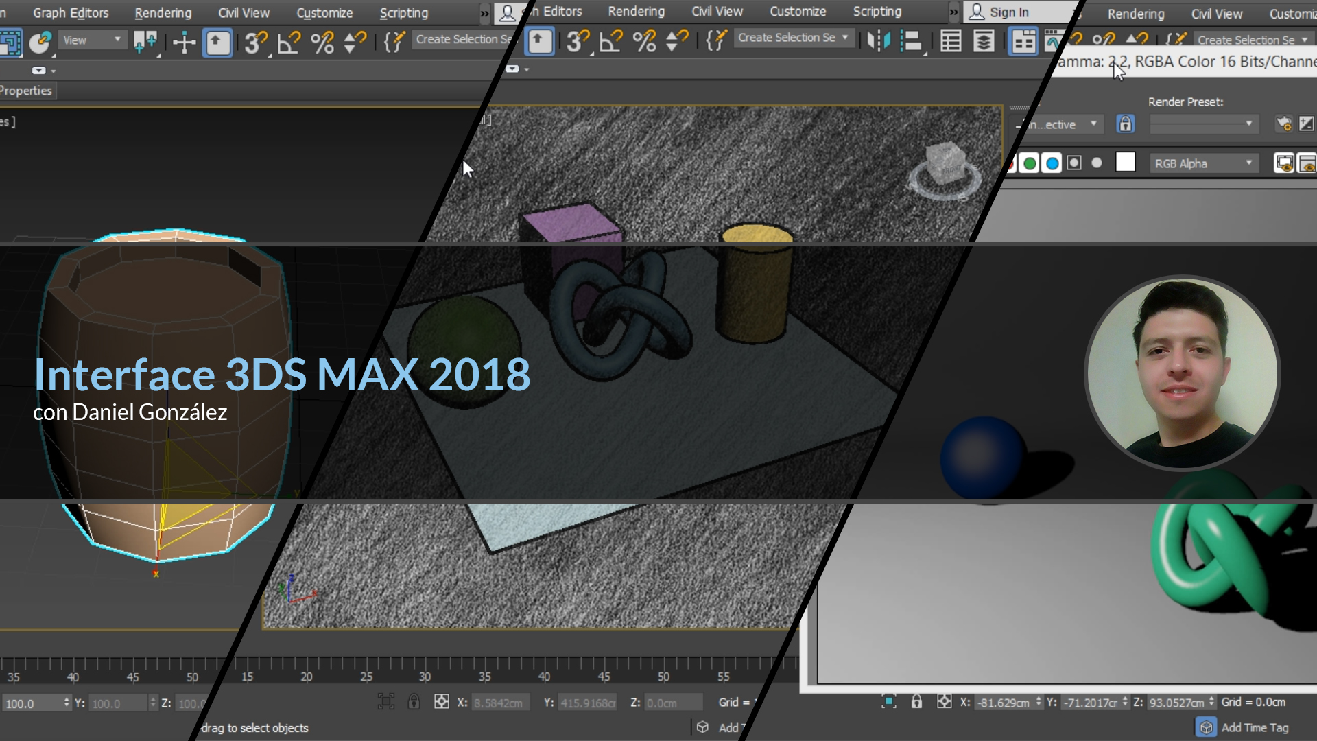 Introducción a la interface de 3Ds Max 2018.