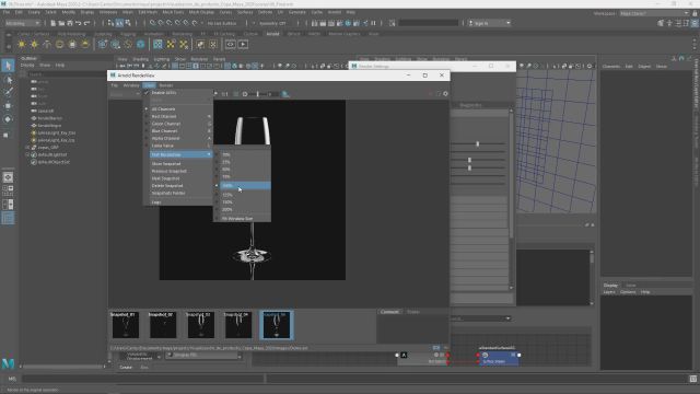 06. Reflejo de la copa & render settings.