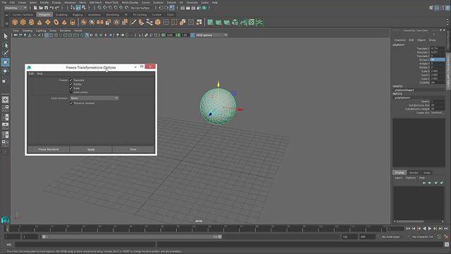 19. Freeze Transformation en Maya.